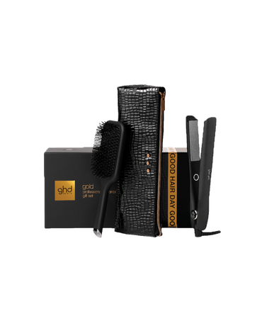 gold professional hair straightener gift set - limited edition