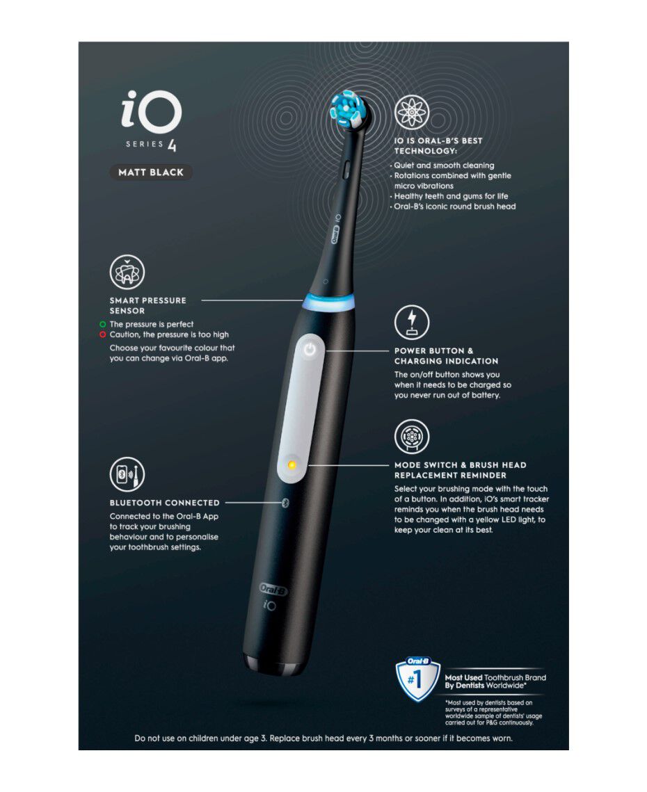 Oral-B | iO4 Electric Toothbrush - Black | Shaver Shop