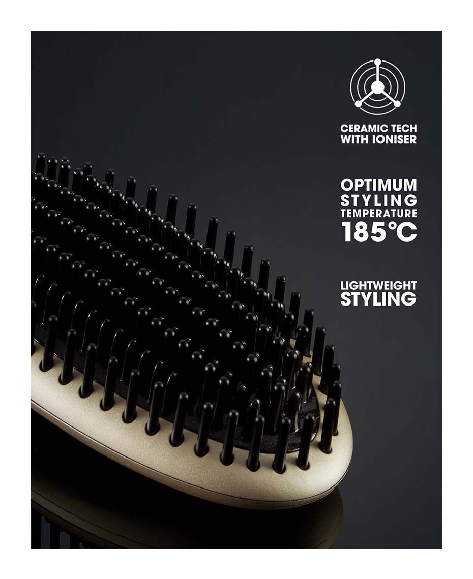 ghd glide hair straightening brush in champagne gold Shaver Shop