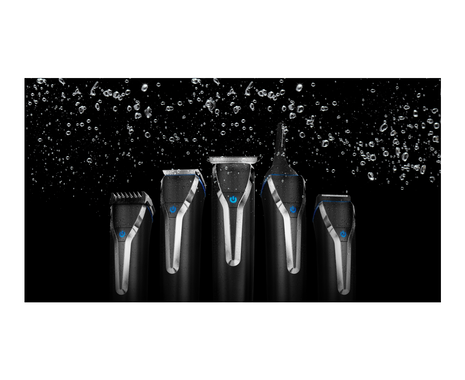 Waterproof Lithium-Ion Stainless Steel Grooming Kit - Black