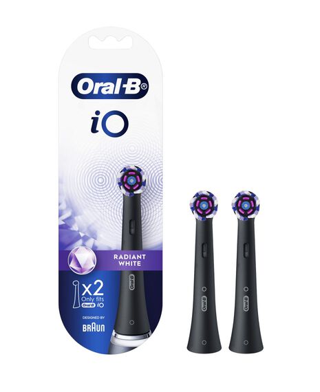iO Radiant White Replacement Brush Heads 2 Pack - Black
