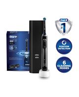 Genius 9000 Electric Toothbrush with 3 Replacement Heads & Smart Travel Case, Black