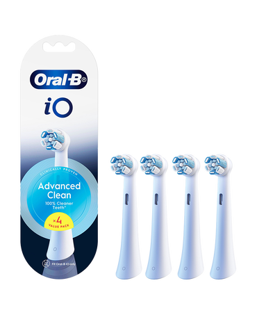 iO Advanced Clean Brush Head Refills 4 Pack - White