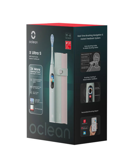 X Ultra S Smart Sonic Electric Toothbrush - Green with 3 Replacement Brush Head Refills