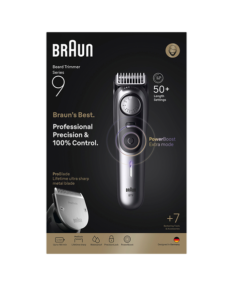Series 9 Waterproof Beard Trimmer with 7 Barbering Tools & Accessories