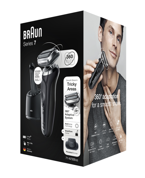 Series 7 Wet & Dry Electric Shaver with Precision Trimmer Head & Clean & Charge Station