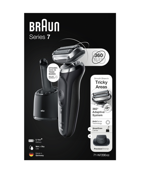Series 7 Wet & Dry Electric Shaver with Precision Trimmer Head & Clean & Charge Station
