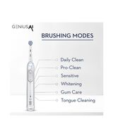 Genius AI Electric Toothbrush with 3 Replacement Heads & Smart Travel Case, White