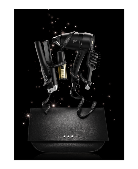 travel gift set with unplugged cordless hair straightener, flight travel hair dryer, heat protect spray & brush