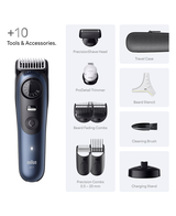 Series 7 Waterproof Beard Trimmer with 10 Barbering Tools & Accessories
