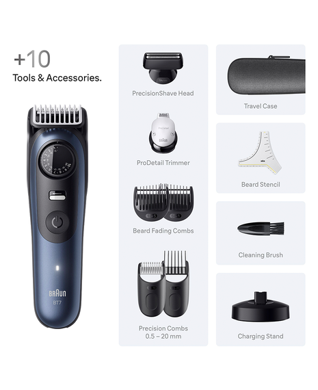 Series 7 Waterproof Beard Trimmer with 10 Barbering Tools & Accessories