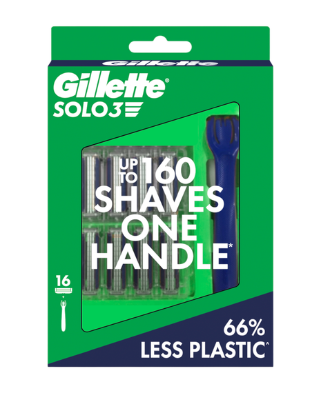 Solo 3 Razor with Blades Refill 16 Pack