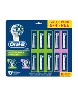 CrossAction 6 Pack & Gum Care 4 Pack Electric Toothbrush Replacement Head Refills 10 Pack