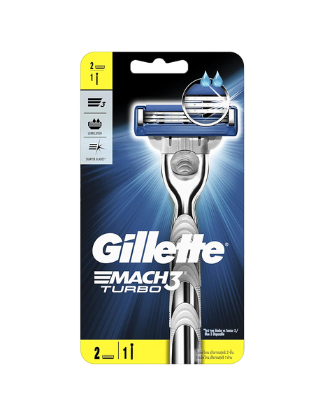 Mach3 Turbo Razor with Blades Refill 2 Pack