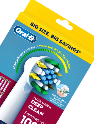 Floss Action Deep Clean Brush Head Refills 16 Pack