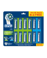 CrossAction 8 Pack & Precision Clean 4 Pack Electric Toothbrush Replacement Head Refills 12 Pack