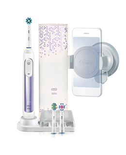 Genius 9000 Electric Toothbrush with 3 Replacement Heads & Smart Travel Case, Purple Orchid