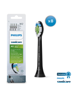 Sonicare W2 Optimal White Standard Brush Heads 8pk - Black