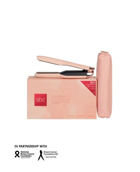 unplugged™ cordless hair straightener in pink peach – limited edition