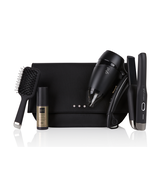 travel gift set with unplugged cordless hair straightener, flight travel hair dryer, heat protect spray & brush