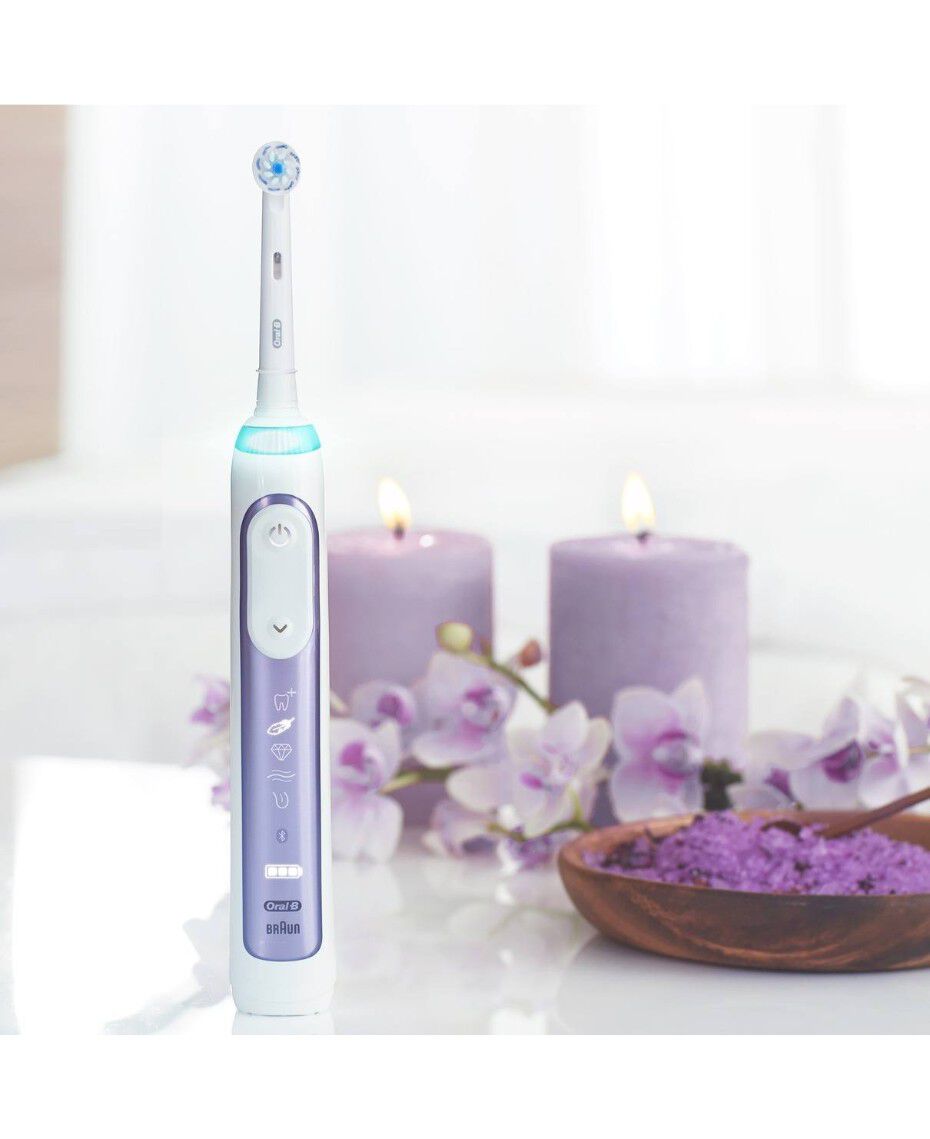 Oral B Genius 9000 Electric Toothbrush With 3 Replacement Heads Smart Travel Case Purple Orchid Shaver Shop