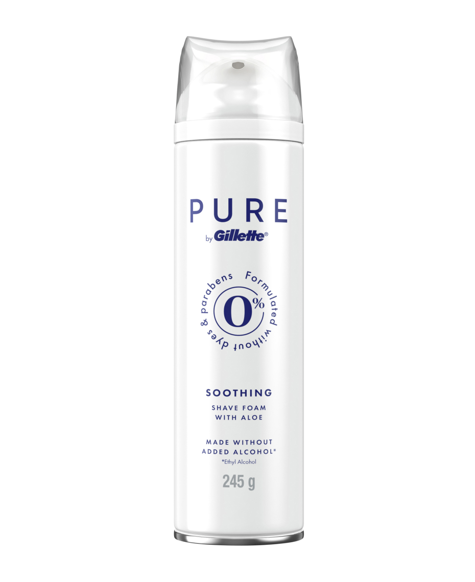 Gillette Pure Soothing Shave Foam White Aloe 245g Shaver Shop