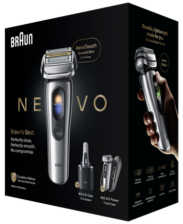 NEVO Wet & Dry Electric Shaver with 7-in-1 Care System & PowerCase
