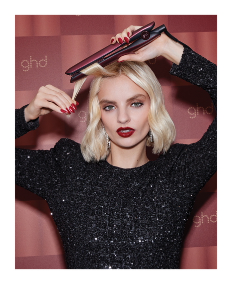 gold professional hair straightener in cherry chic - limited edition