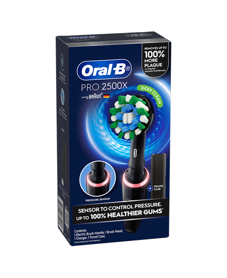 Pro 2500X Electric Toothbrush with Travel Case - Black