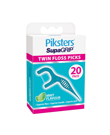 SupaGRIP Twin Floss Picks 20 Pack - Mint