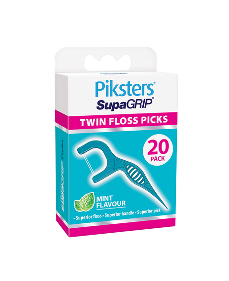 SupaGRIP Twin Floss Picks 20 Pack - Mint