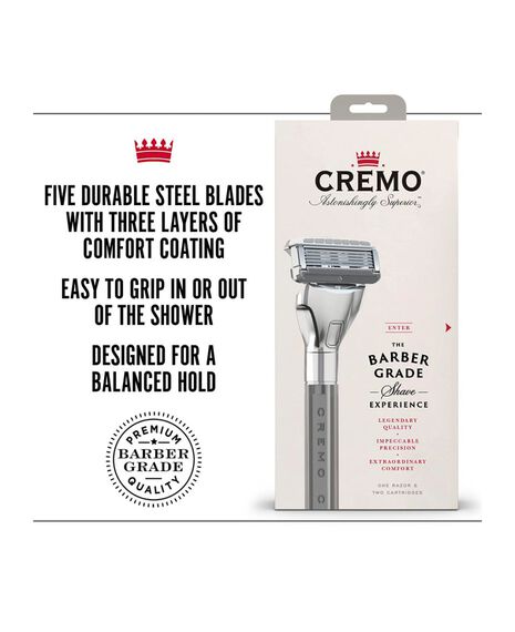 Barber Grade Razor with Blade Refills 2 Pack