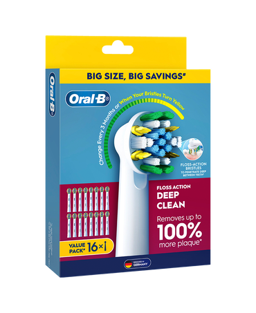 Floss Action Deep Clean Brush Head Refills 16 Pack