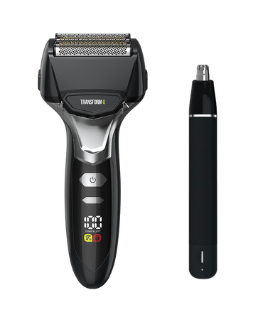 5 Blade Wet & Dry Electric Shaver & Ear & Nose Trimmer Combo - Black