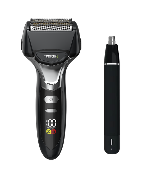 5 Blade Wet & Dry Electric Shaver & Ear & Nose Trimmer Combo - Black