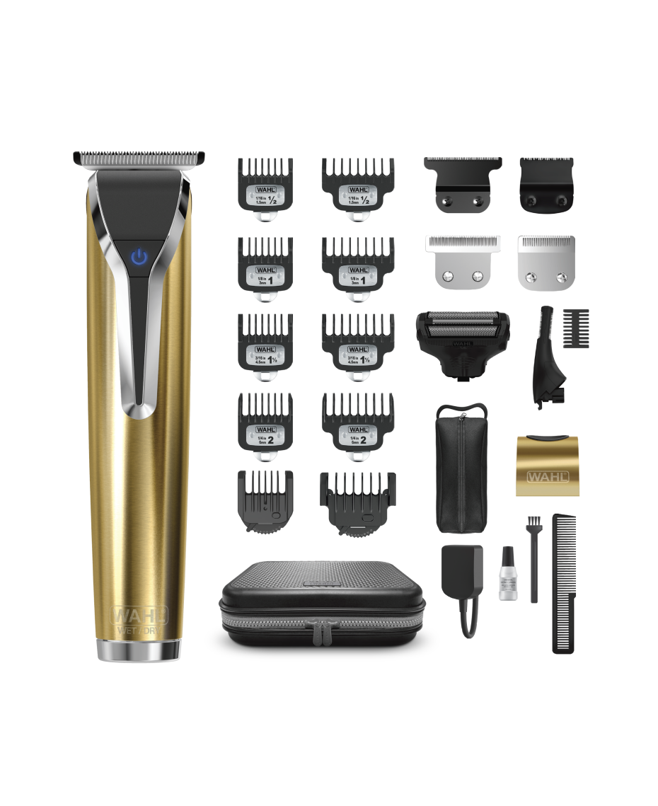 Wahl Waterproof LithiumIon 18K Stainless Steel Grooming Kit with Bonus Storage Case Gold