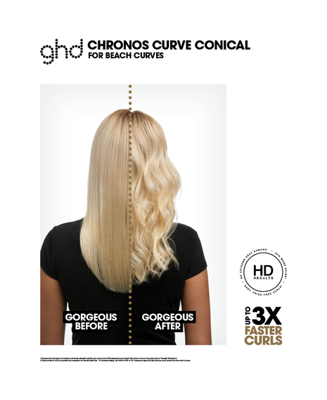chronos curve conical wand hair curler gift set - limited edition