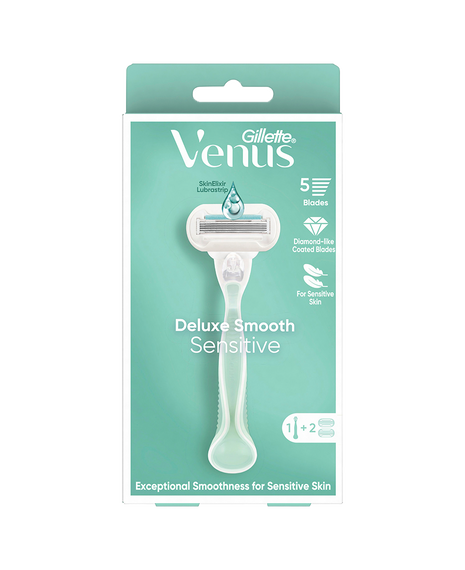 Deluxe Smooth Sensitive Razor with 2 Blades Refill
