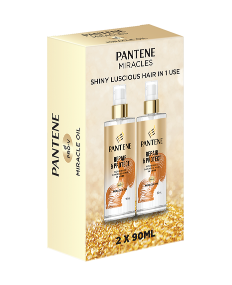 Pantene Repair & Protect Pro-V Miracle Oil 90ml 2 Pack angled box