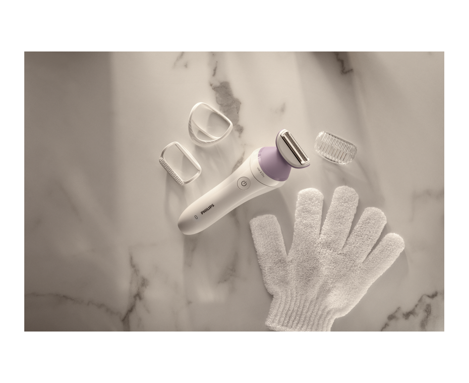 Philips Wet and Dry Electric Ladies Shaver with 4 Attachments