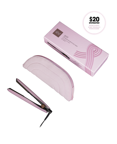 gold professional hair straightener in pink sorbet - limited edition