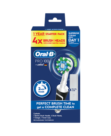 Pro 100 Electric Toothbrush Starter Set - Black