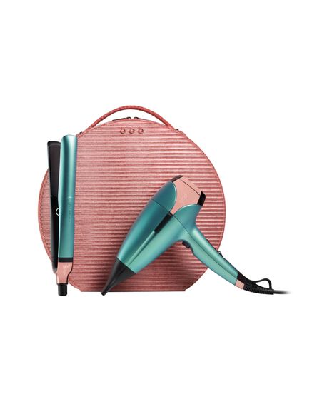 platinum+ hair straightener & helios® professional hair dryer deluxe gift set in alluring jade - limited edition