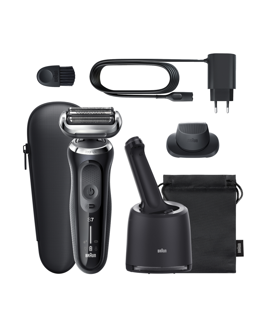 Braun, Series 7 Wet & Dry Electric Shaver with Precision Trimmer Head &  Clean & Charge Station