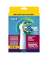 Floss Action Deep Clean Brush Head Refills 16 Pack