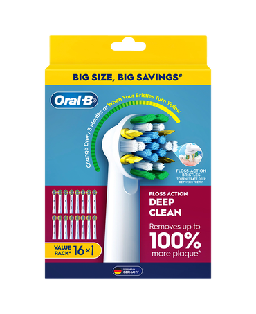 Floss Action Deep Clean Brush Head Refills 16 Pack