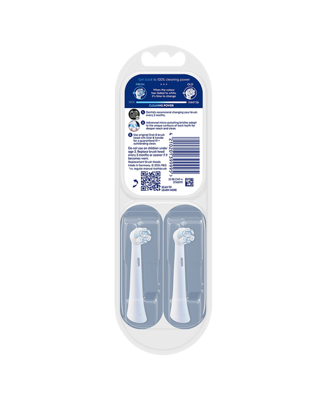 iO Advanced Clean Brush Head Refills 4 Pack - White
