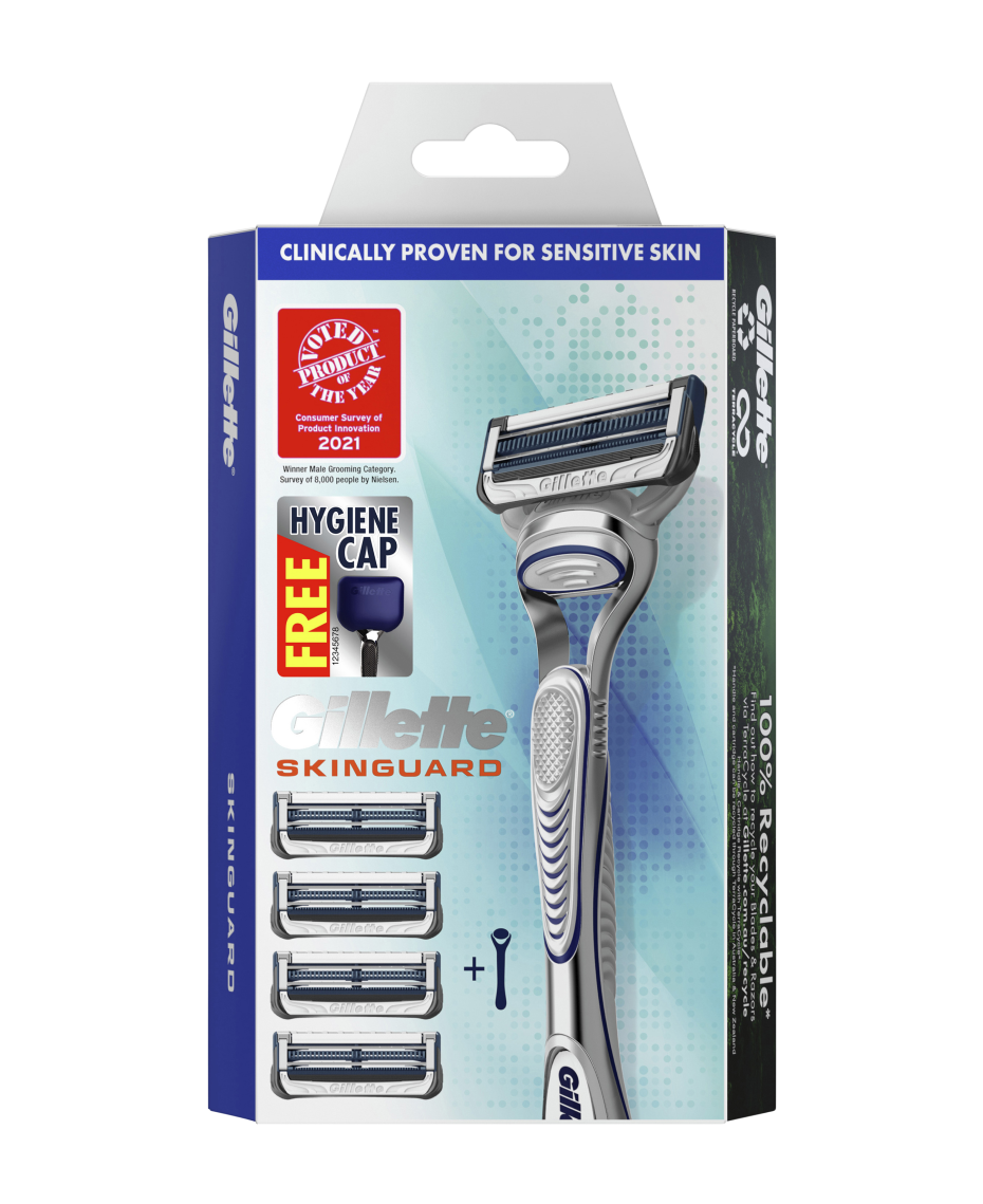 Gillette | Skinguard Razor with Blades Refill 4 Pack | Shaver Shop