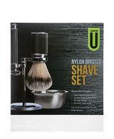 4-Piece Shave Set with Safety Razor, Nylon Shaving Brush, Stand & Bowl