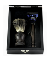 Wenge Wood Gift Set with Black Bristle Brush